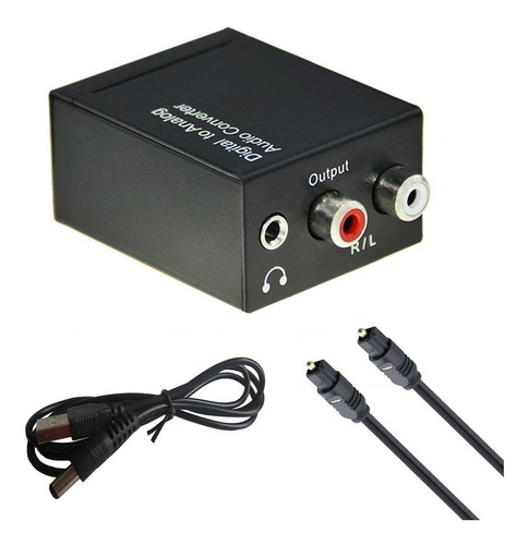 Imagen 1 de 6 de Conversor Audio Digital A Rca + Cable Optico Digital 1 Mts