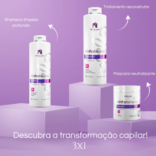 Kit Selagem Progressiva Tratamento VinhoTerapia 3 Passos