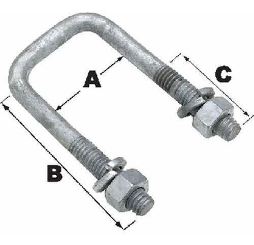 Square U-bolt Tornillo Acero Galvanizado Solido Tuerca