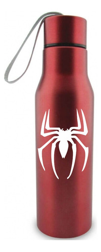 Termo Spiderman Araña Botilito Botella Aluminio Rojo 650 Ml 