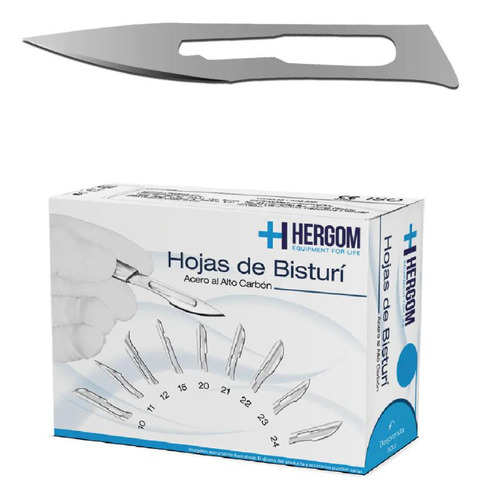 Hojas P/ Bisturí No. 11 Alto Carbón 100 Piezas Hergom