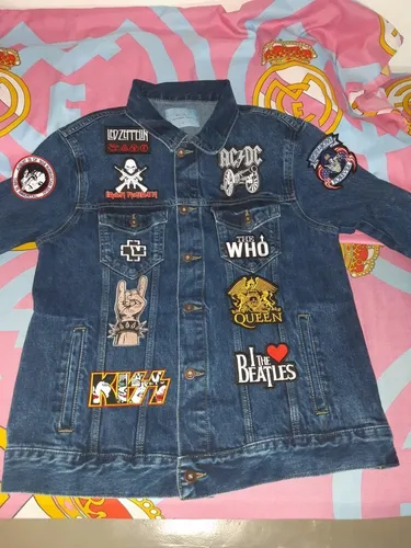Chaqueta de jean con parches hombre sale