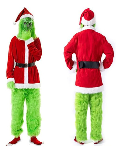 Christmas Costume 7pcs Adult Suit Adult With Mask And Red Ch