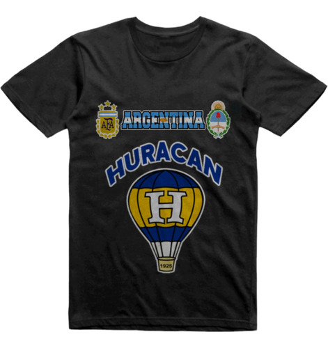 Remera Infantil Negra Huracan De San Rafael