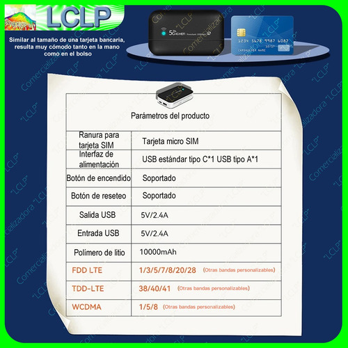 Mifi Enrutador Portátil 4g Lte Sim Pw100 Powerbank 10000mah