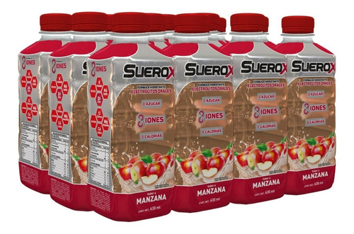 Bebida Suerox Hidratante 8 Iones Manzana Pack X 12 Unidades