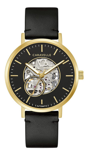 Reloj Hombre Caravelle 44a121 Automático Pulso Negro En