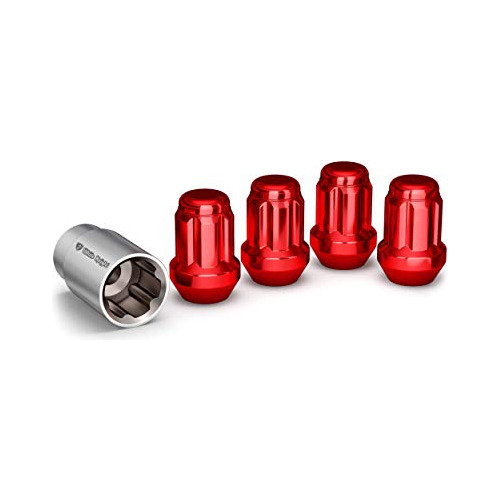 Set De 4 Bloqueos Ruedas Rojos, 12mm X 1.50