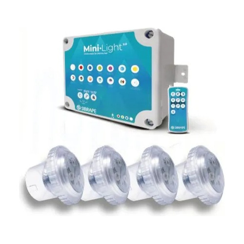 Kit De 4 Luces Alberca Minilight 6w Incluye Controlador