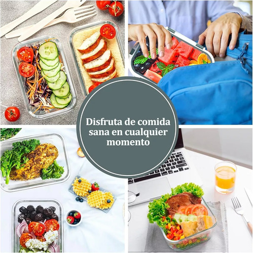 Set 10 Recipiente Hermetico Contenedor De Vidrio Alimentos