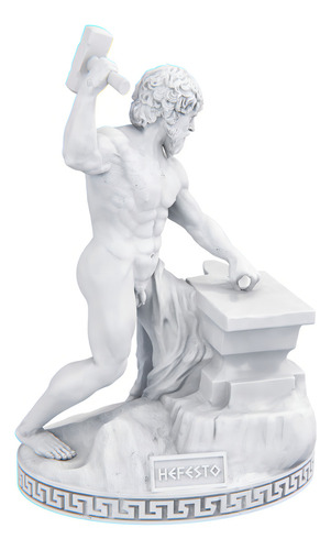 Estátua Hefesto Deus Vulcano Estatueta Resina Cor Cor Mármore