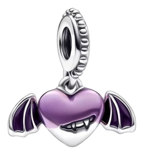 Pandora Charm Corazón Con Alas De Vampiro