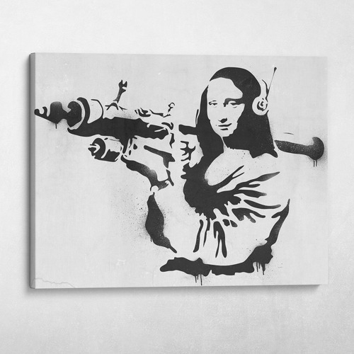 Cuadro-mona Lisa Arte Callejero De Banksy-70x90cm Uhd