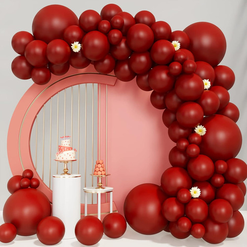 Ruby Red Globos 100pcs Bobo Rojo Oscuro Arco De Guirnaldas A