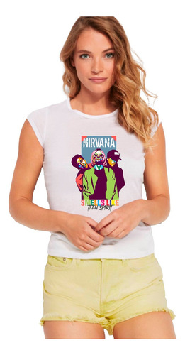 Polera Dama Verano Moda Bandas Clásicas Rock Nirvana