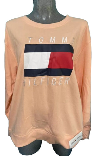 Sudadera Tommy Hilfiger Para Dama Original Talla L Naranja