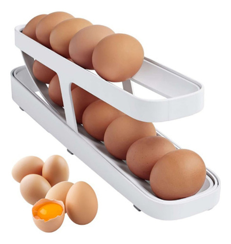 Soporte Para Huevos De Refrigerador De 2 Capas, Bandeja Para
