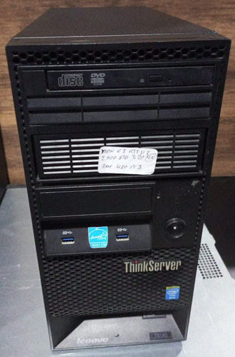 Servidor Lenovo Thinkserver Ts140, Xeon O I3 D 4g 8gb, 1tb