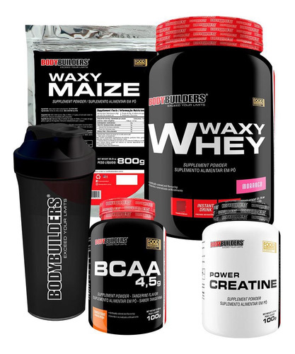 Waxy Whey Morango 900g Waxy Maize Creatina Bcaa Coqueteleira