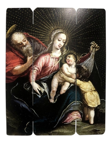 Cuadro Virgen Sagrada Familia Impresión Directa Mdf 30x25cm