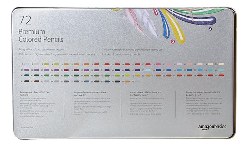 Amazon Basics Premium Colored Pencils, Soft Core, 72 Coun...