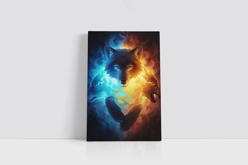 Cuadro Lobo Vida Cool 40x60 Cm Lienzo Canvas