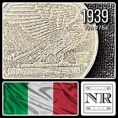 Italia - 50 Centesimi - Año 1939 - Km #76a - No Magnet. Vii