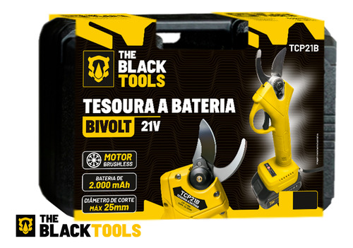Tesoura Poda Sem Fio 21v Tcp21b Bivolt Com 2 Baterias