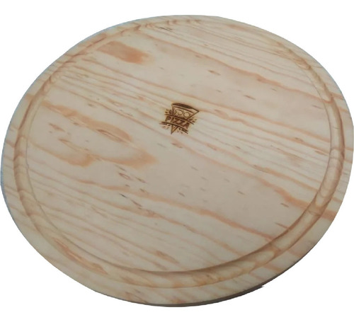 5 Tabla Madera Pino Circular  Plato Para Pizza 35 Cm C/logo