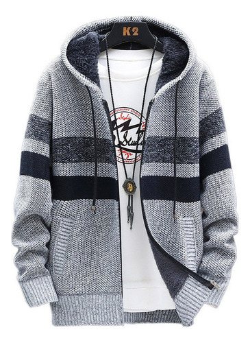 Chamarra Polar Con Capucha Para Hombre, Talla Grande, Hilo D