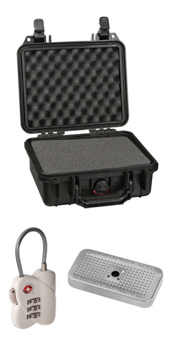 Pelican 1200 Case With Foam Set, Tsa Lock, And Desiccant Gel