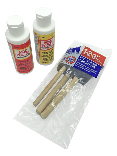 Mod Podge Gloss And Matte Starter Bundle Kit W/poly Foa...