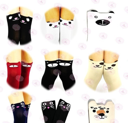 Calceta Gato Kawaii Moda Japonesa Media Over Knee Docena Env