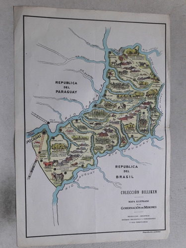 Lamina Billiken Mapa Ilustrado Gobernacion De Misiones (Usado)