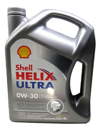 Aceite De Motor Shell Helix Ultra 0w30 Sintético 4l