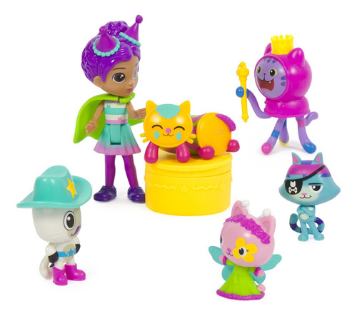 Gabby's Dollhouse, Set Figuras, Gabby, 5 Figuras De Gatitos