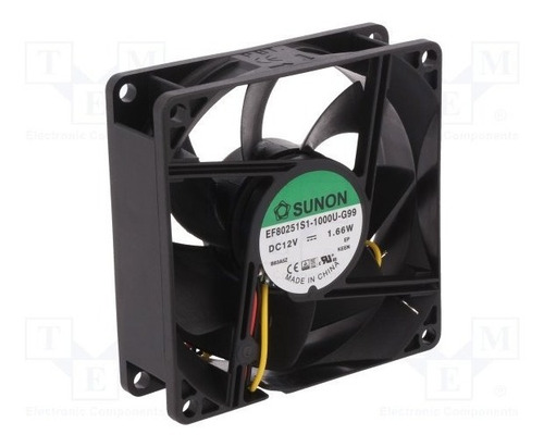 Imagen 1 de 3 de Turbina Ef 80251s1 De 80x80x25 12v Sunon Sin Rodamiento