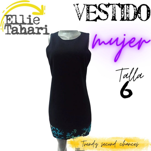 Vestido Corto Sin Manga Elie Tahari. La Segunda Bazar