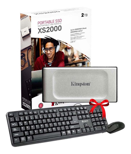 Disco Solido Externo Sxs2000/2000gb + Kit De Teclado Y Mouse