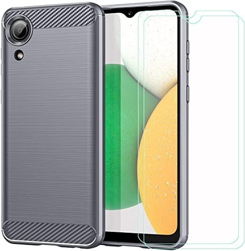 Funda Para Samsung A03 Core Carbono Y Vidrio Templado 