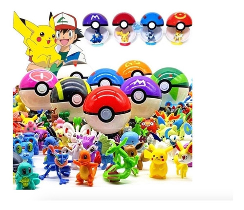 Figura Pokemon Caja 8 Pokebolas + Pokemon Sorpresa 