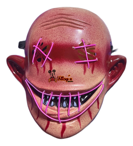 Máscara Led Zombie Monstruo Disfraz Halloween Neón Muertos