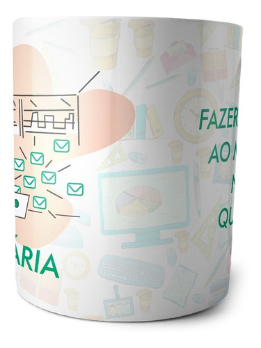 Caneca Personalizada Secretária - Profissões Cerâmica 325ml