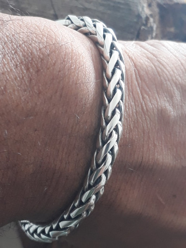 Pulseira Bali Palmera Maciça 7mm 22cm F/dragão Prata925