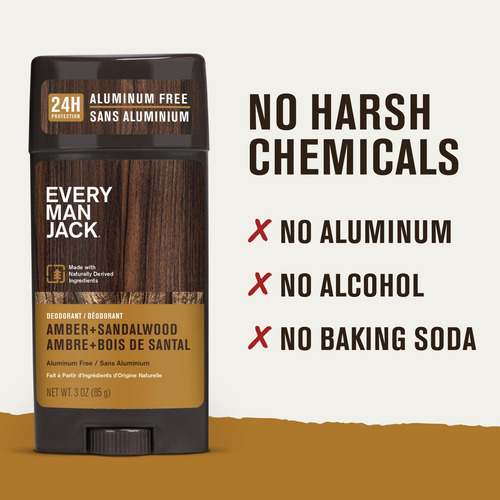 Desodorante Every Man Jack Amber + Sandalwood 90 Ml (paquete