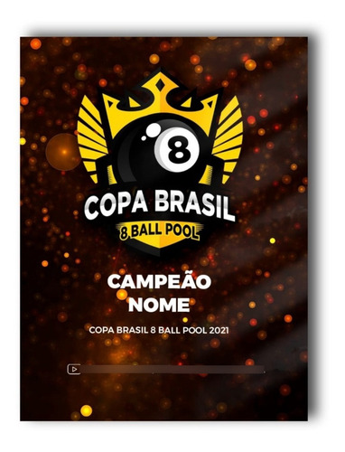 Placa Decorativa Copa Brasil 8 Ball Pool Segunda Edição