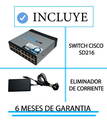 Switch Linksys 16 Puertos Ethernet Escritorio 100mb Uso Rudo (Usado)
