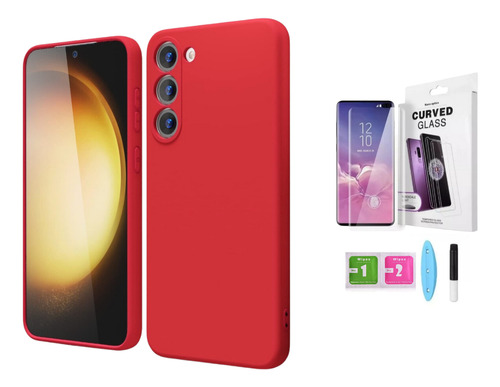 Case Soft Premium Rojo Para Samsung S21 Plus + Mica Pantalla