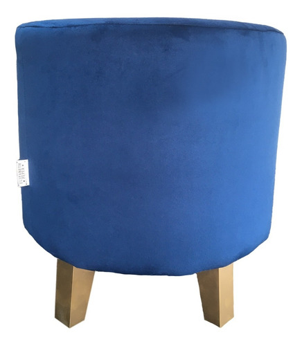Puff Taburete Circular Suave Azul