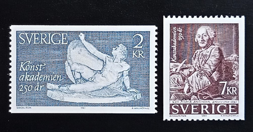 Suecia Arte, Serie Sc 1551-1552 Academia 1985 Mint L16743